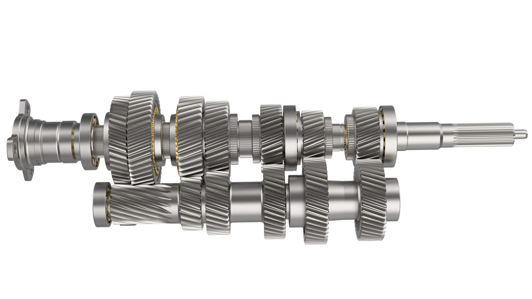6 speed transmission isolated on background. 3d rendering - illustration png