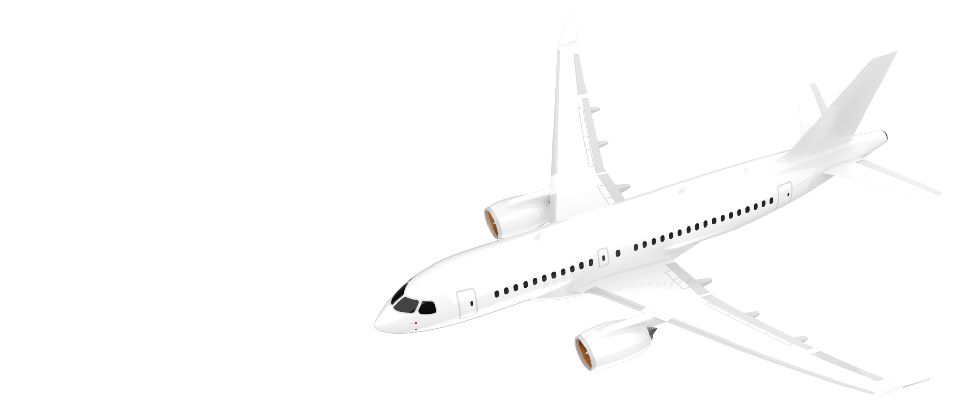 Flying airplane isolated on background. 3d rendering - illustration png