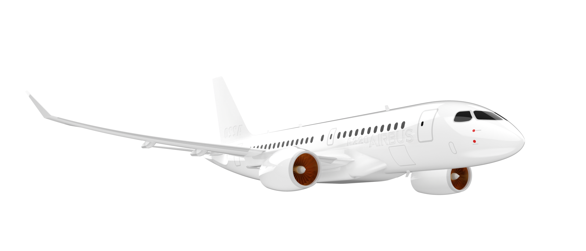 Flying airplane isolated on background. 3d rendering - illustration png