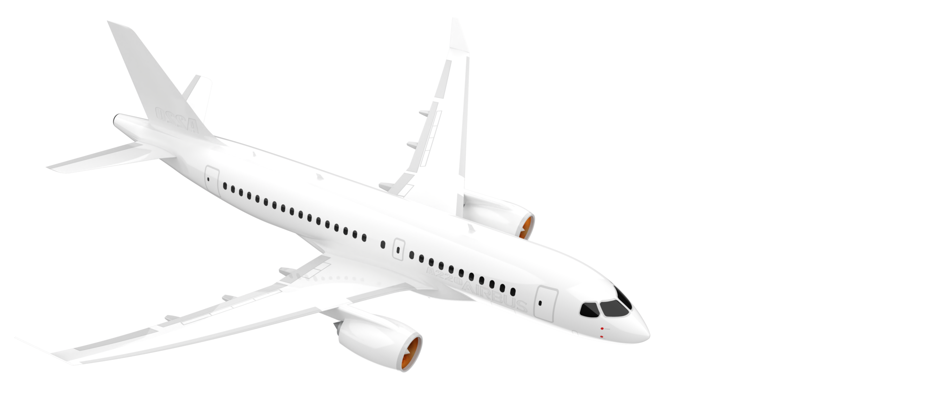 Flying airplane isolated on background. 3d rendering - illustration png