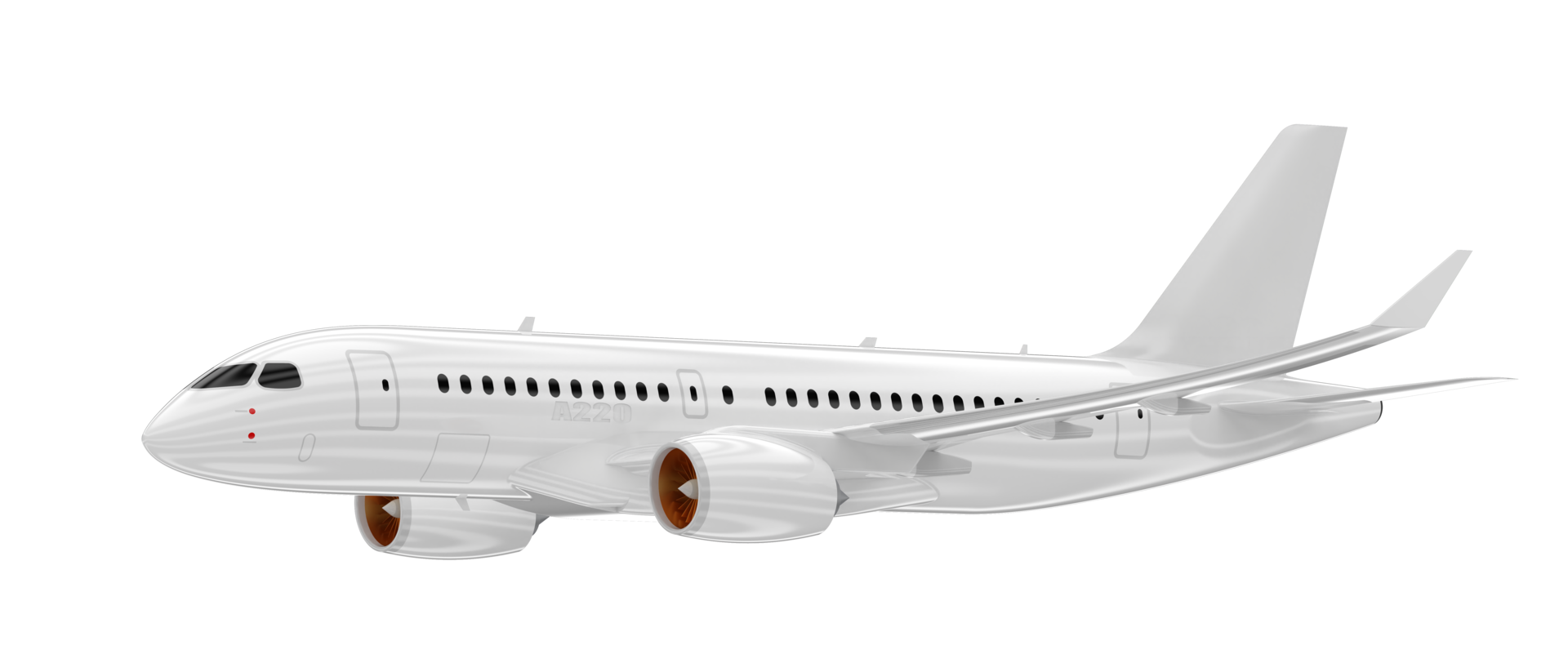 Flying airplane isolated on background. 3d rendering - illustration png