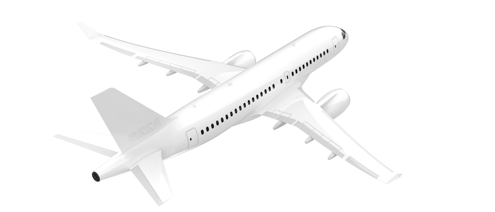 Flying airplane isolated on background. 3d rendering - illustration png