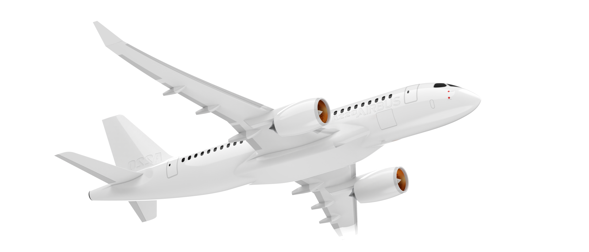 Flying airplane isolated on background. 3d rendering - illustration png