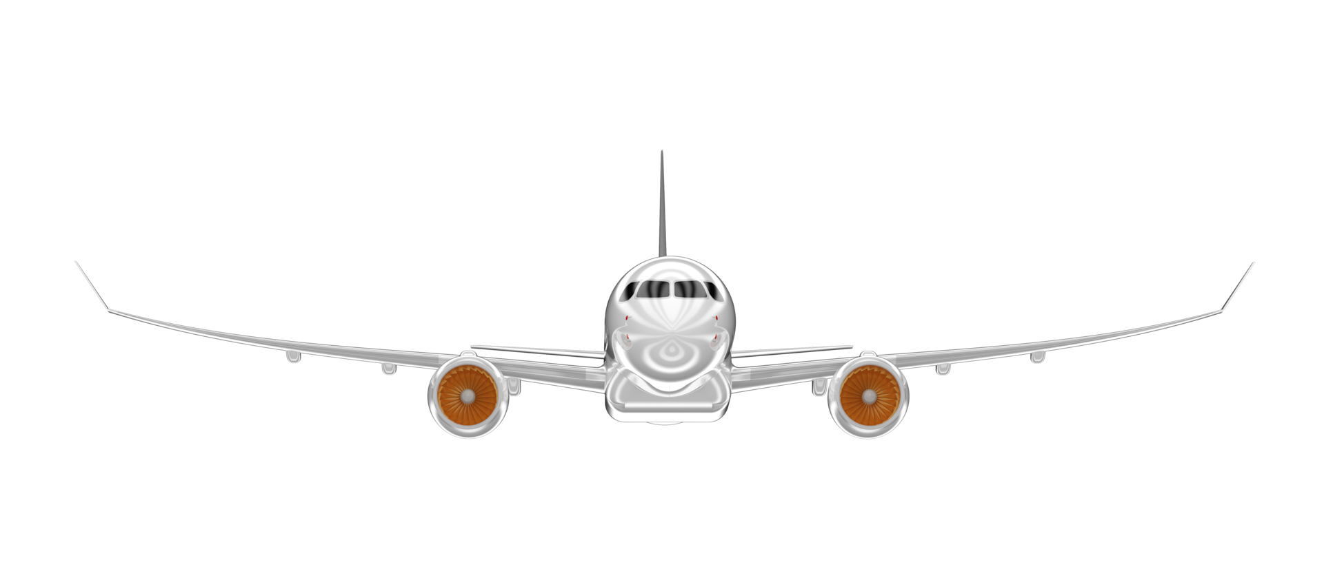 Flying airplane isolated on background. 3d rendering - illustration png