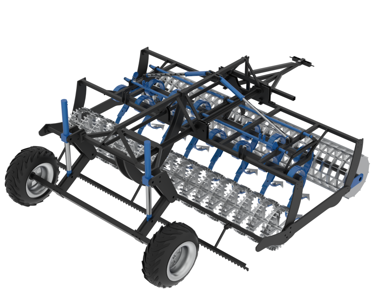 Farming tool for tractor  isolated on background. 3d rendering - illustration png