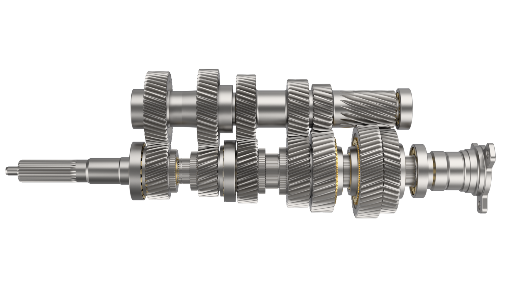 6 speed transmission isolated on background. 3d rendering - illustration png