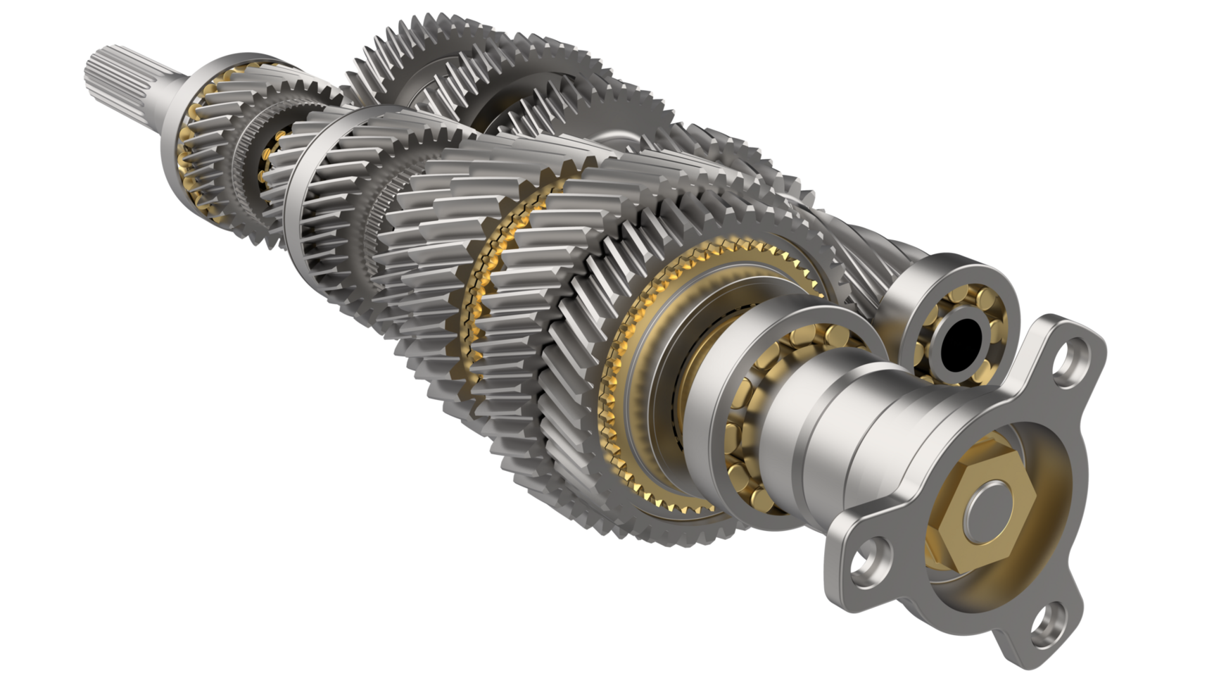 6 speed transmission isolated on background. 3d rendering - illustration png