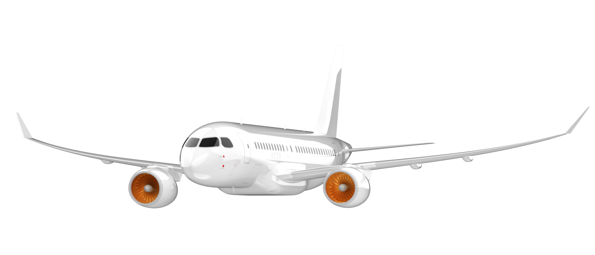Flying airplane isolated on background. 3d rendering - illustration png
