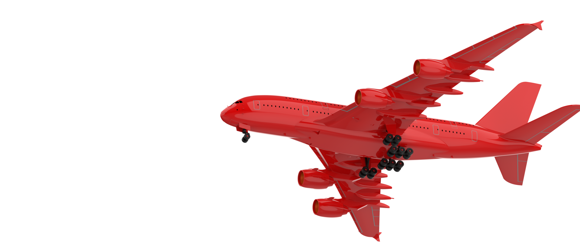 Flying airplane isolated on background. 3d rendering - illustration png