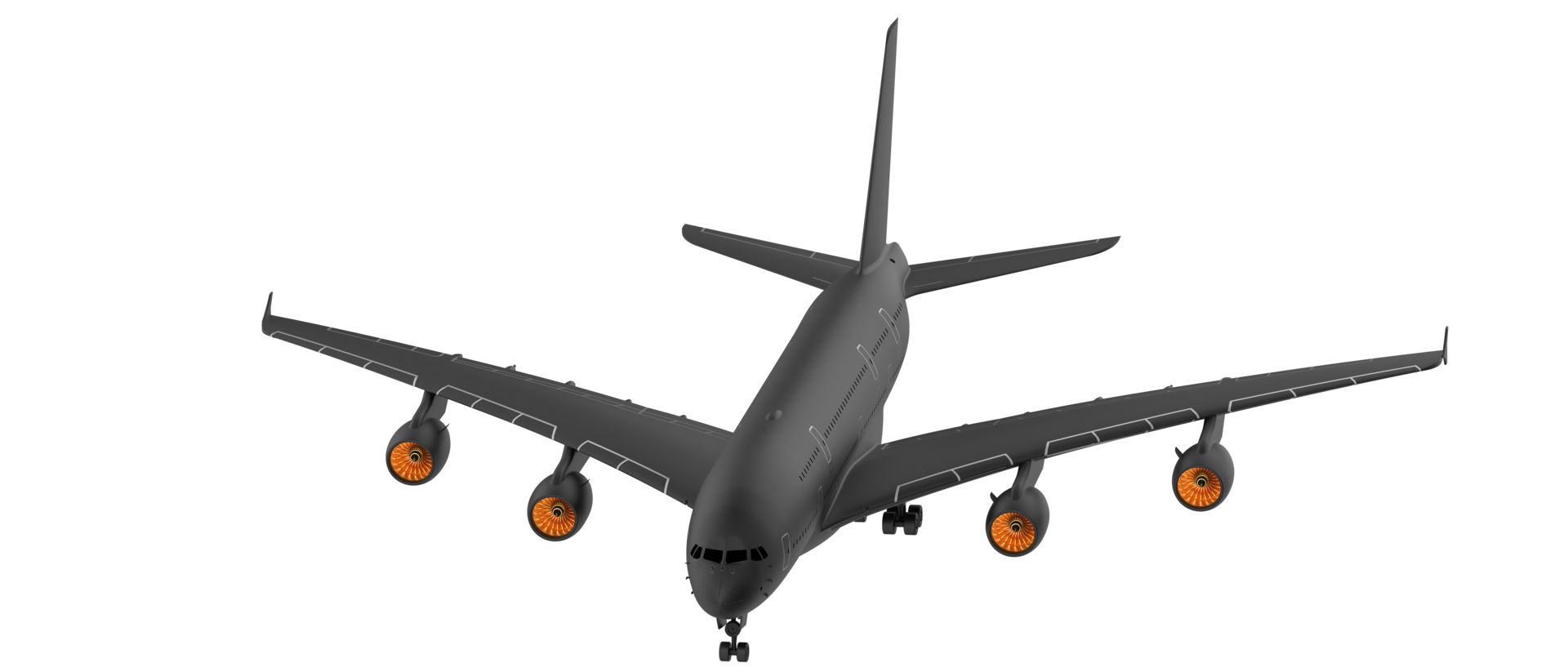 Flying airplane isolated on background. 3d rendering - illustration png