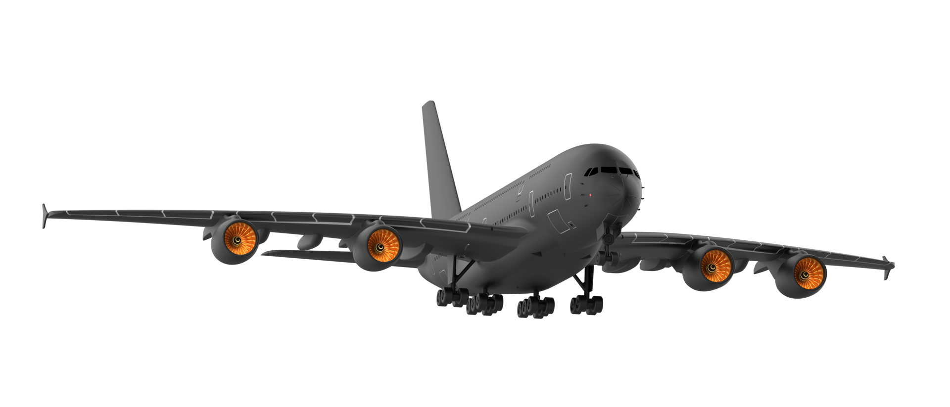 Flying airplane isolated on background. 3d rendering - illustration png