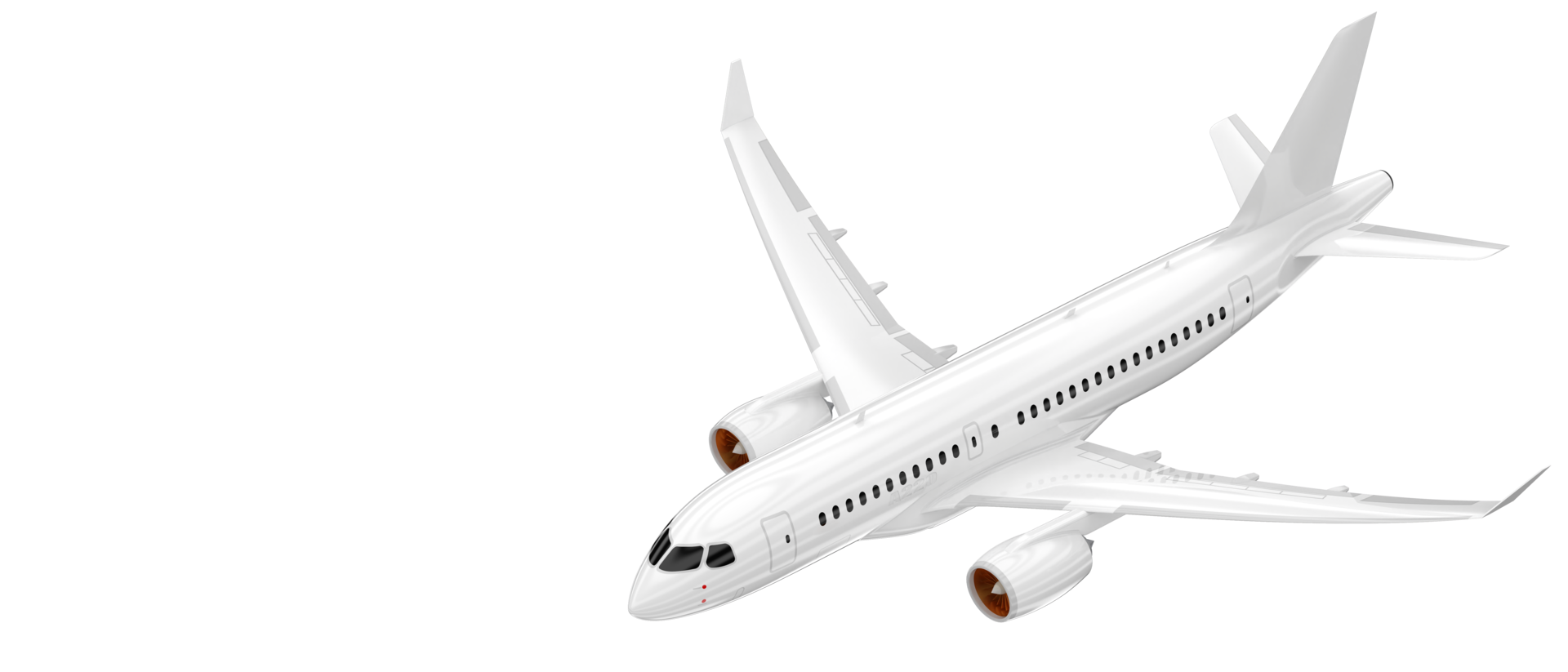 Flying airplane isolated on background. 3d rendering - illustration png