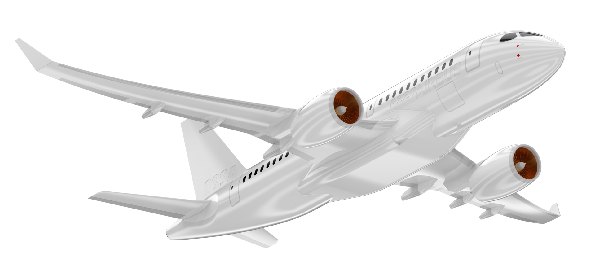 Flying airplane isolated on background. 3d rendering - illustration png