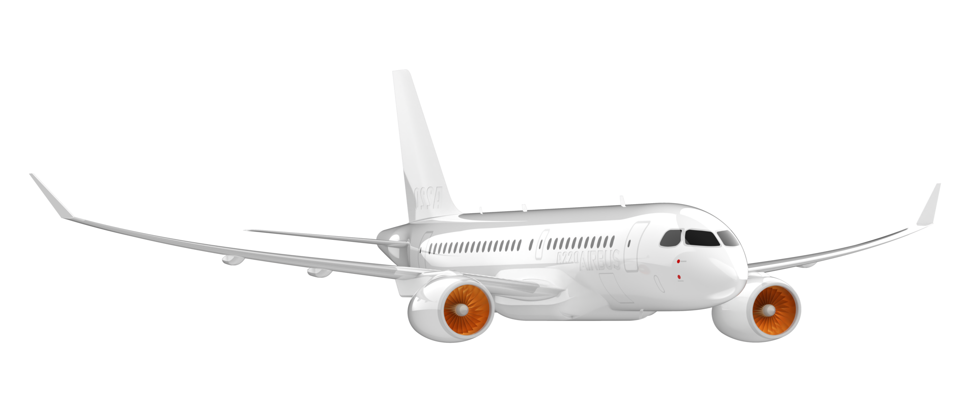 Flying airplane isolated on background. 3d rendering - illustration png