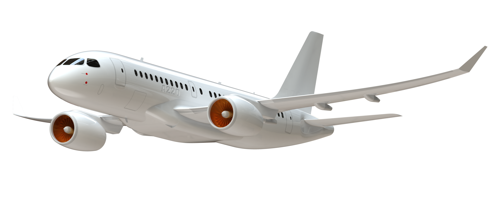 Flying airplane isolated on background. 3d rendering - illustration png