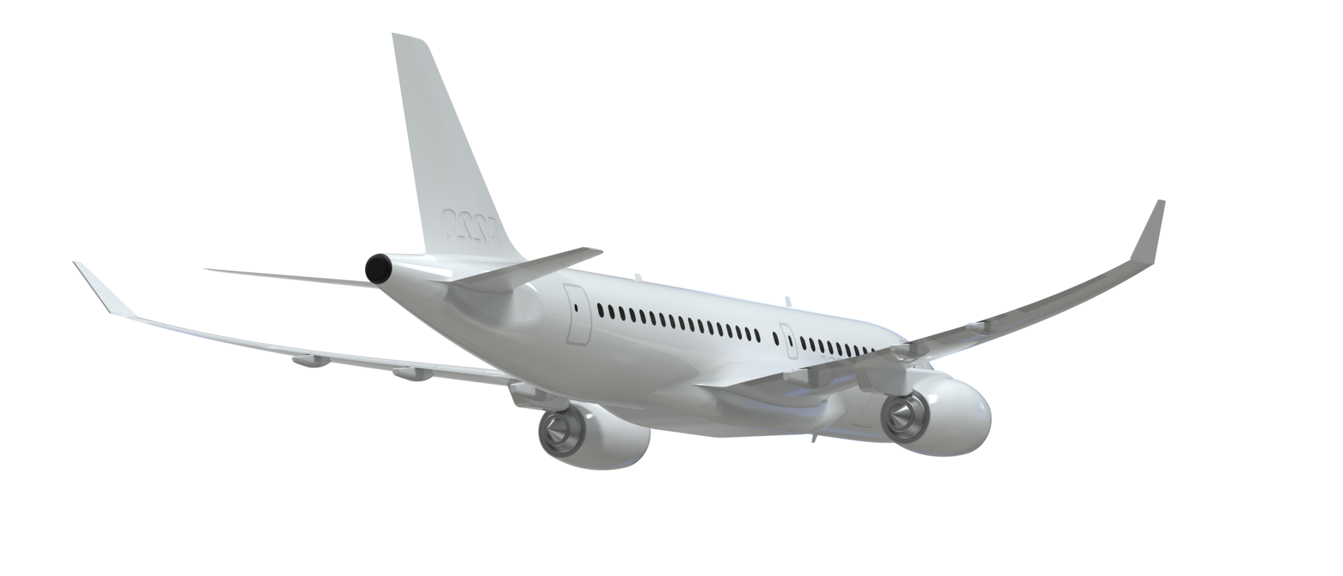 Flying airplane isolated on background. 3d rendering - illustration png