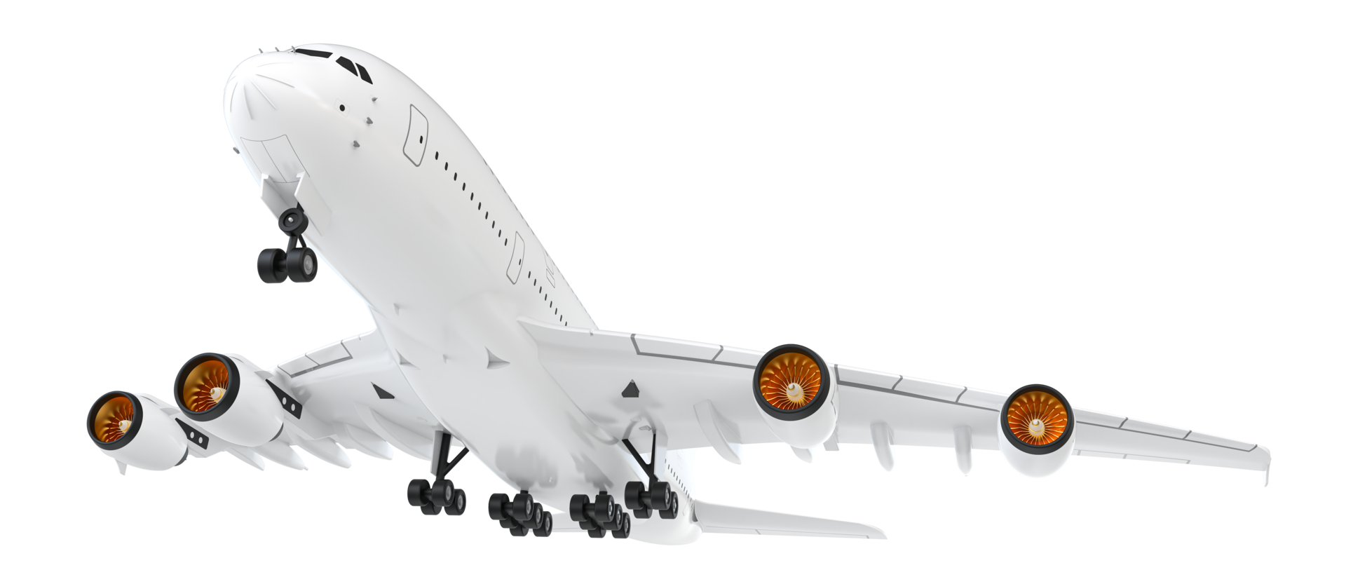 Flying airplane isolated on background. 3d rendering - illustration png