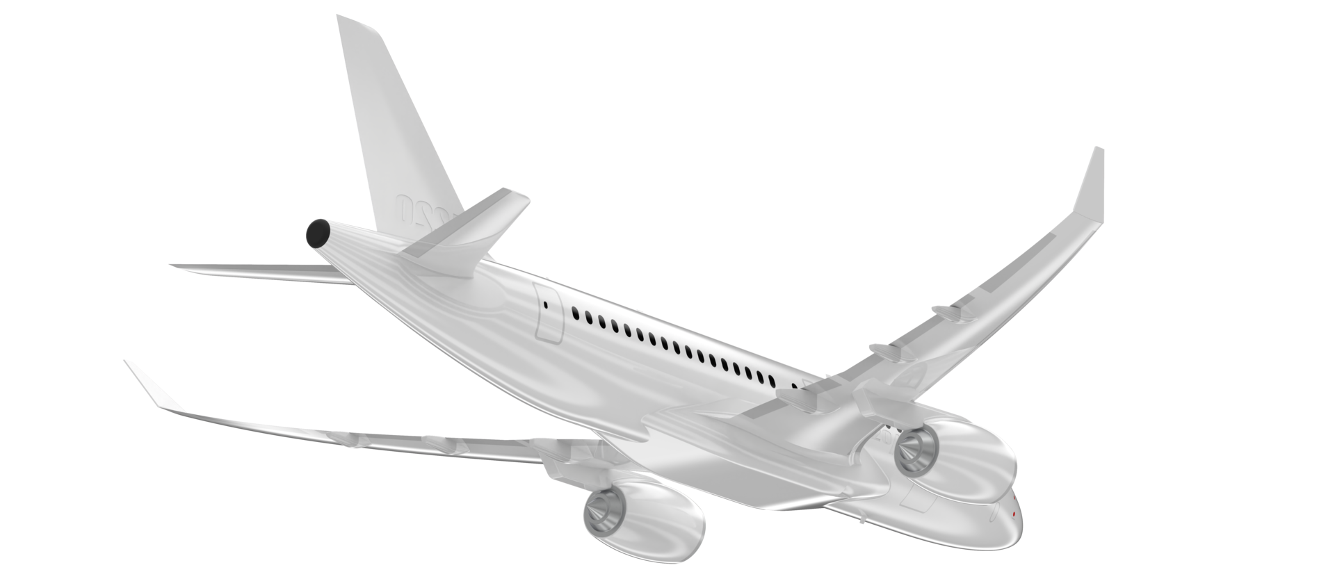 Flying airplane isolated on background. 3d rendering - illustration png