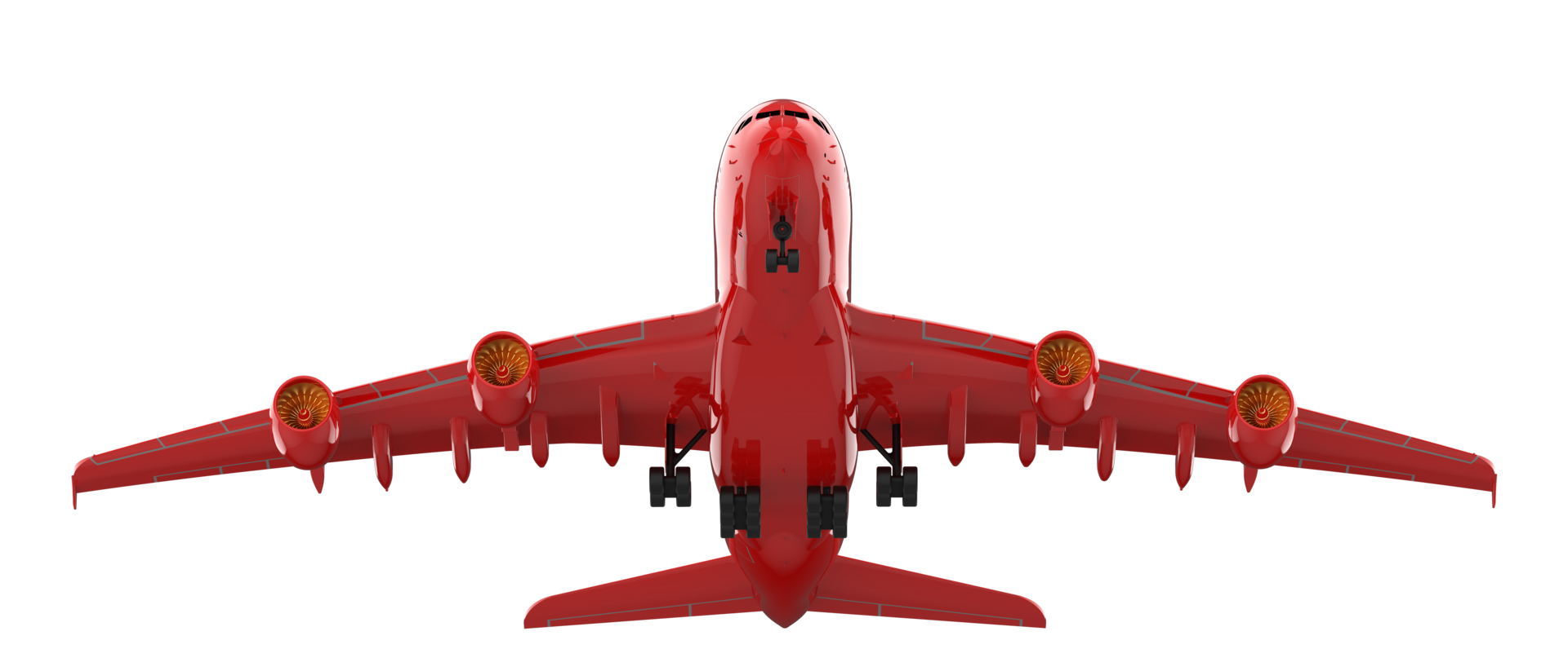 Flying airplane isolated on background. 3d rendering - illustration png