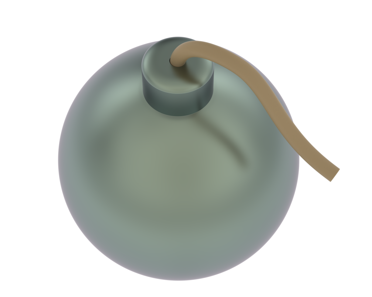 Bomb isolated on background. 3d rendering - illustration png