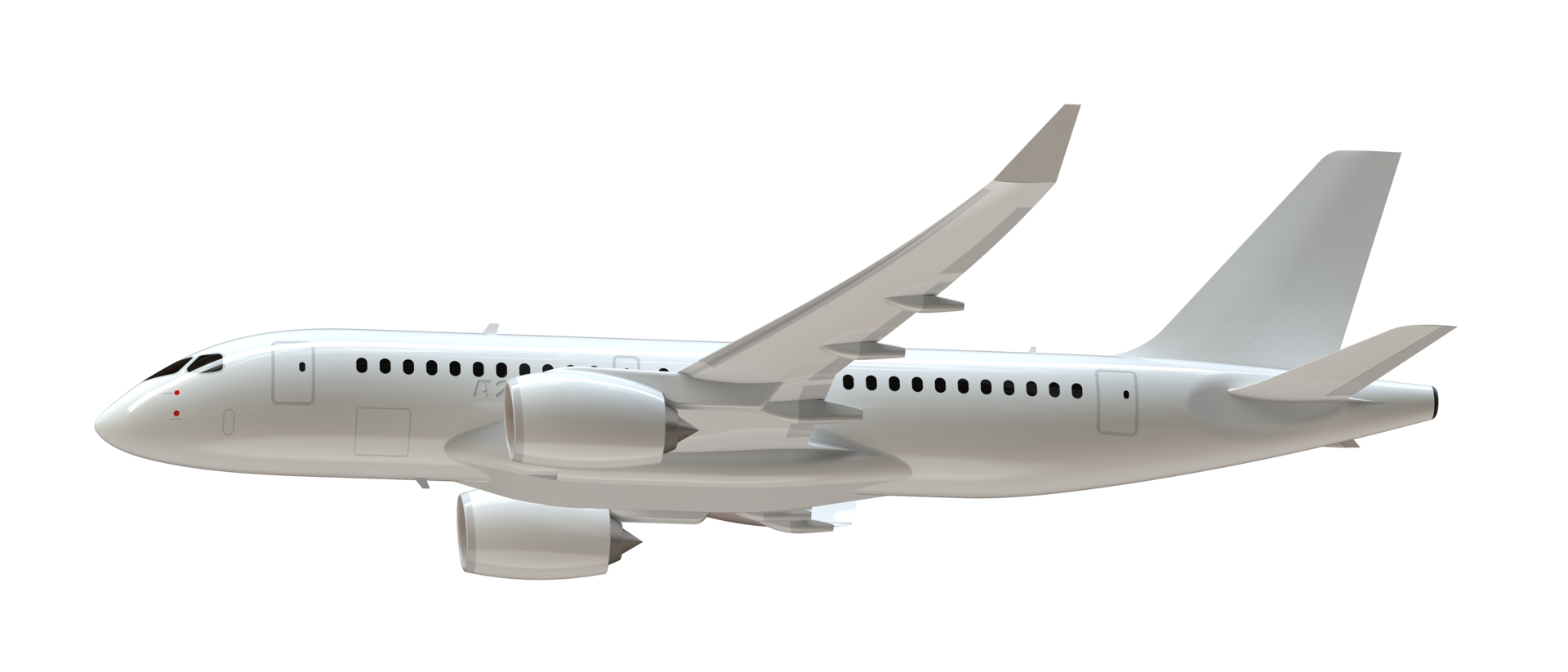 vôo avião isolado em fundo. 3d Renderização - ilustração png