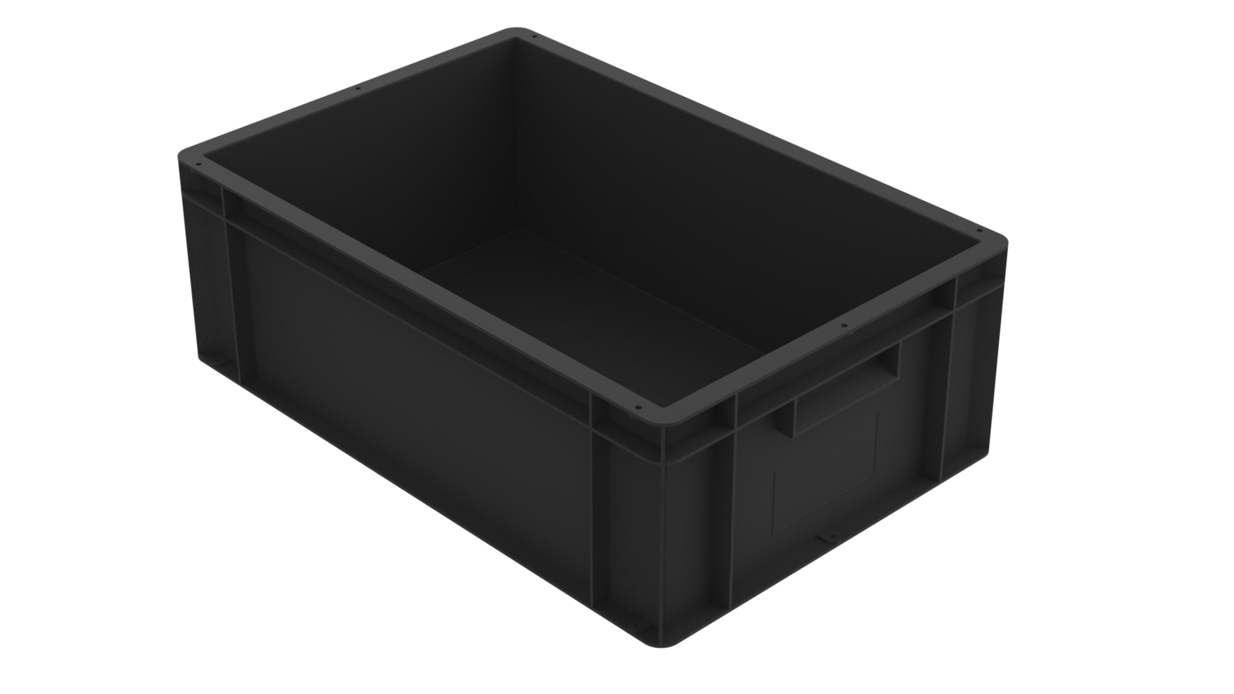 Empty plastic crate for fruits and vegetables isolated on background. 3d rendering - illustration png