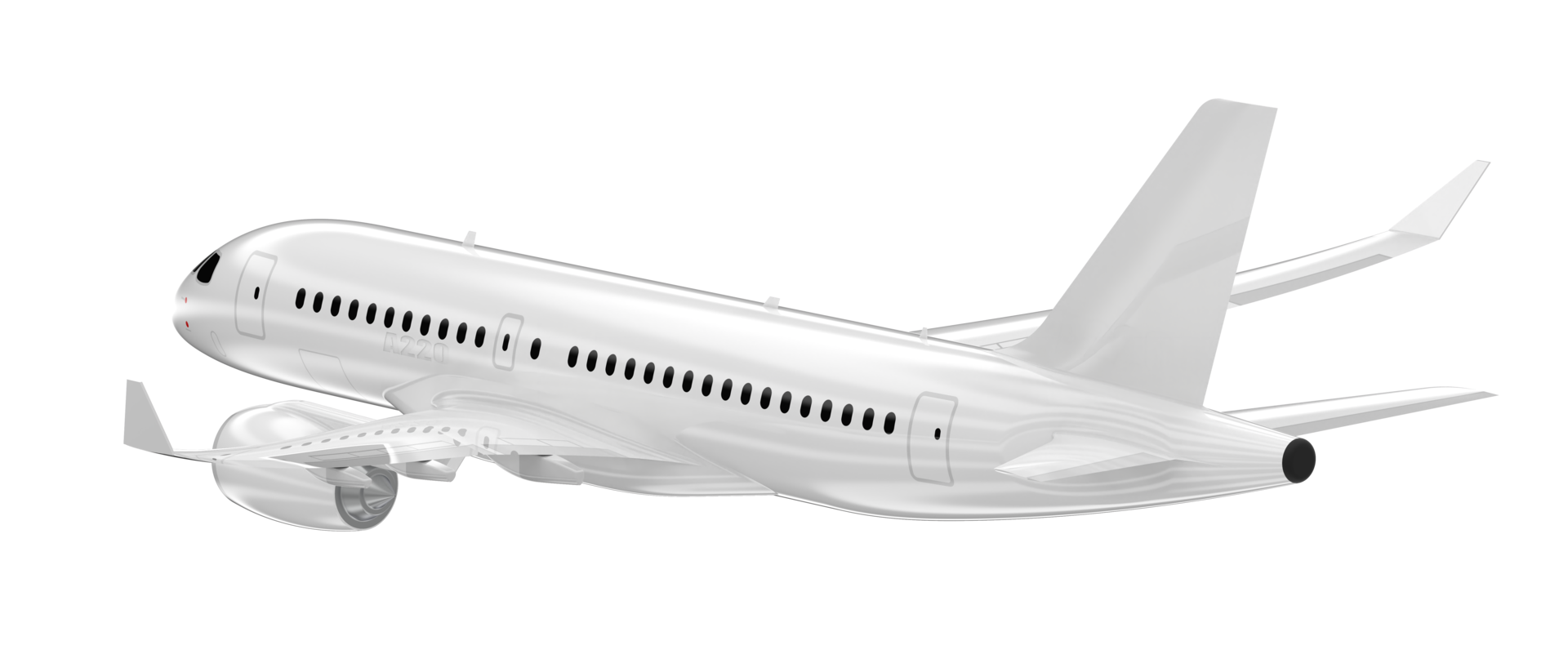 Flying airplane isolated on background. 3d rendering - illustration png