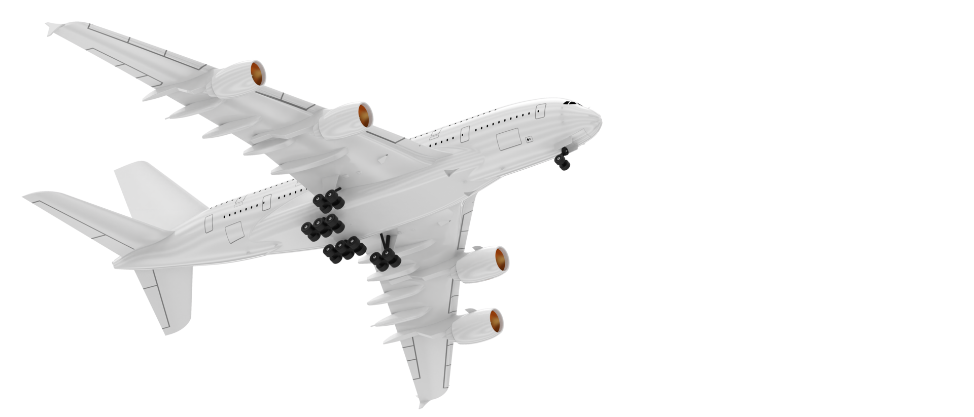 Flying airplane isolated on background. 3d rendering - illustration png
