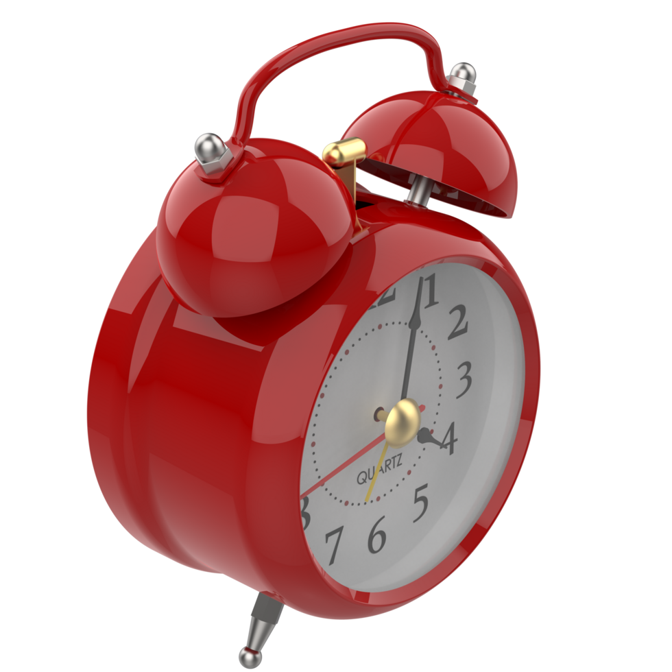 Alarm clock isolated on background. 3d rendering - illustration png