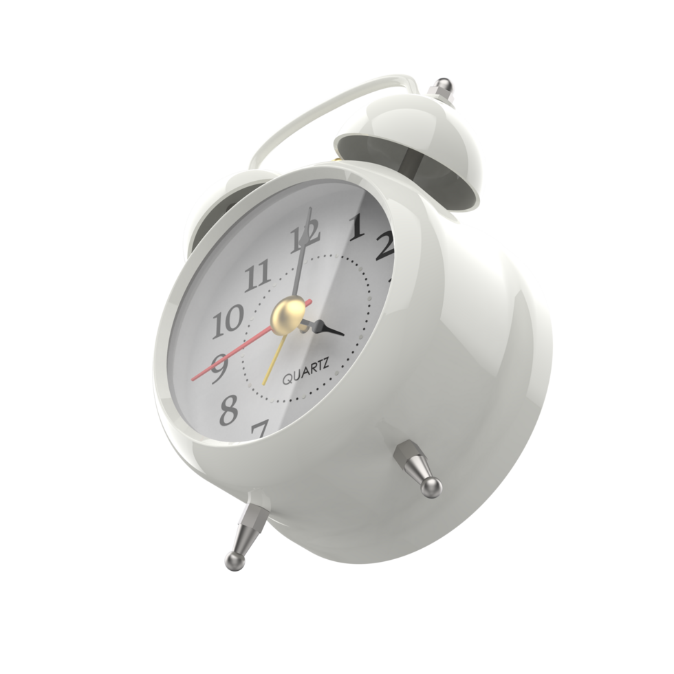 Alarm clock isolated on background. 3d rendering - illustration png