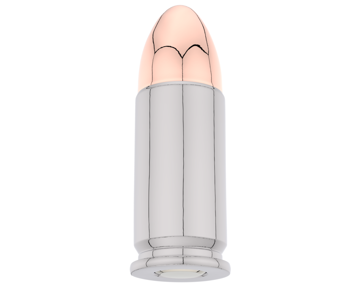 Bullet isolated on background. 3d rendering - illustration png