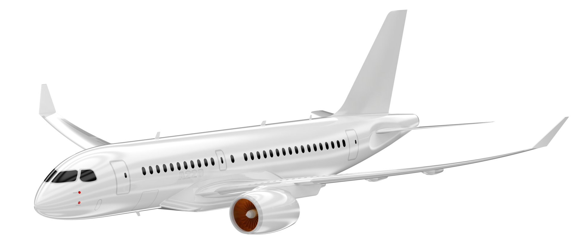 Flying airplane isolated on background. 3d rendering - illustration png