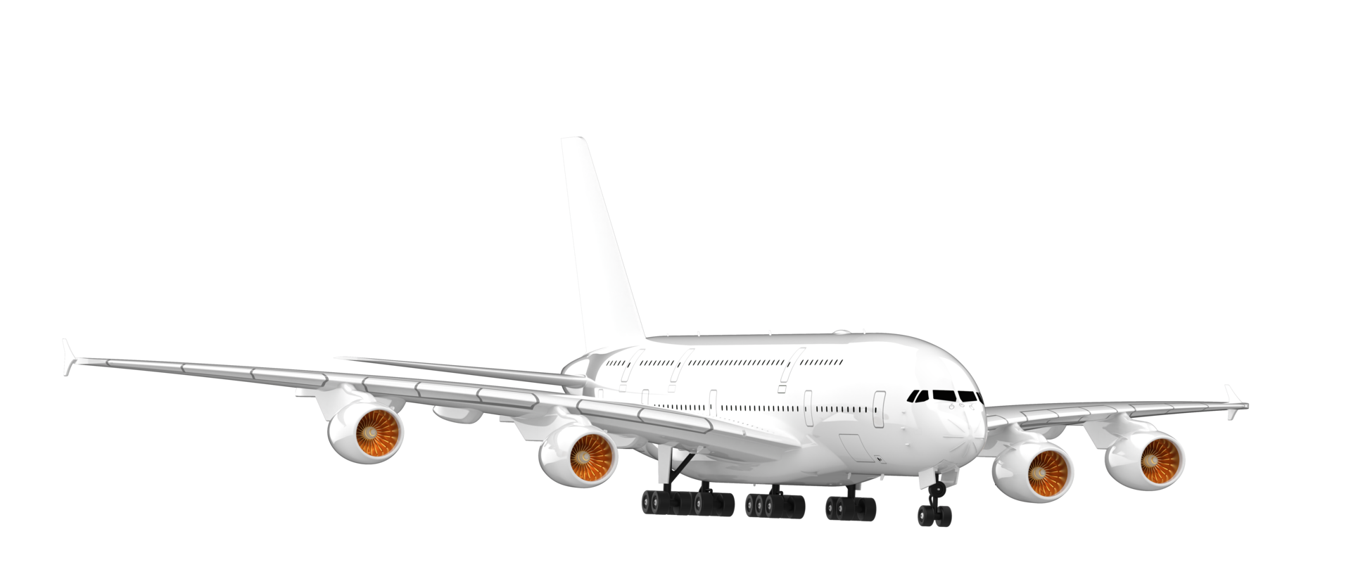 Flying airplane isolated on background. 3d rendering - illustration png