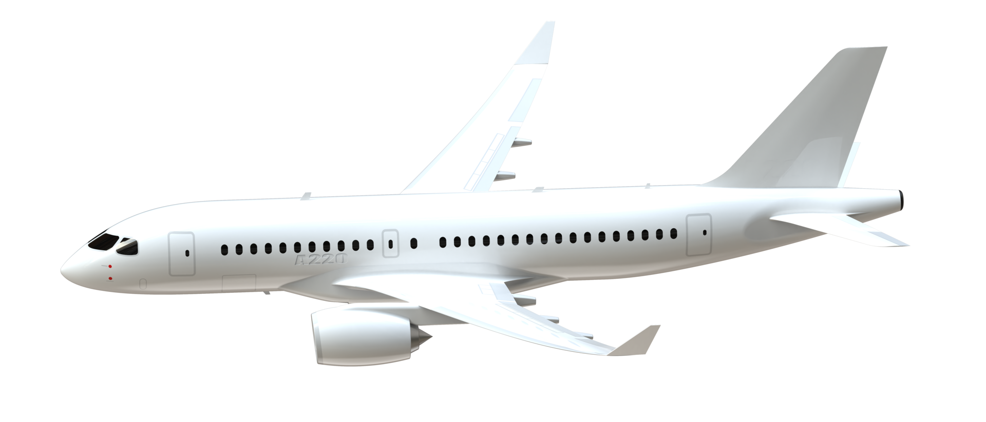 Flying airplane isolated on background. 3d rendering - illustration png