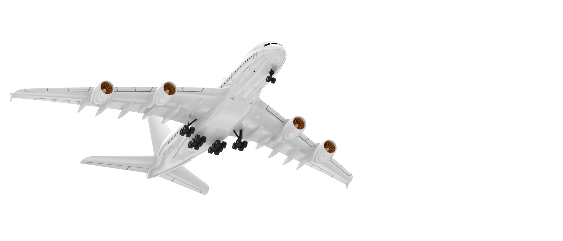 Flying airplane isolated on background. 3d rendering - illustration png