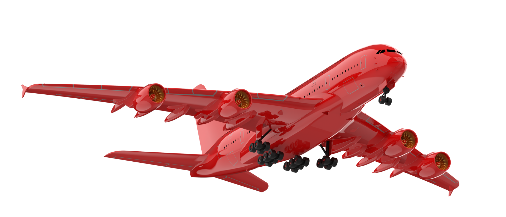 Flying airplane isolated on background. 3d rendering - illustration png