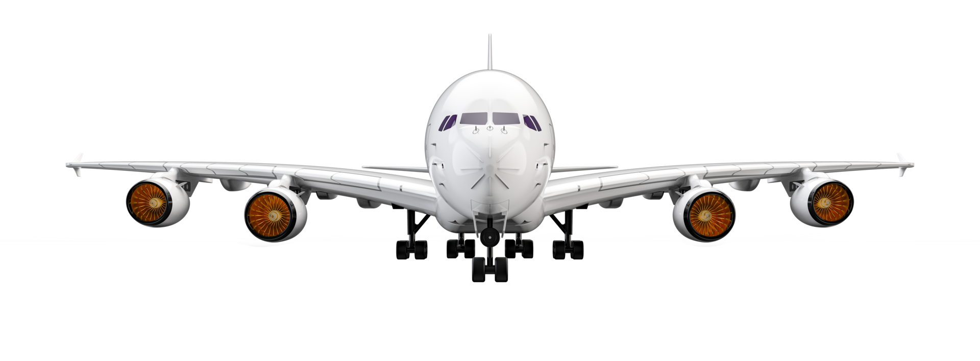 Flying airplane isolated on background. 3d rendering - illustration png