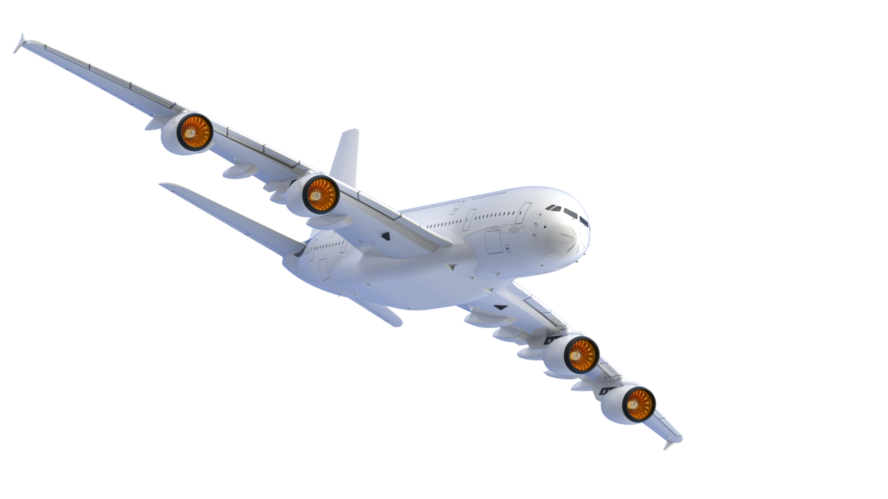 Flying airplane isolated on background. 3d rendering - illustration png
