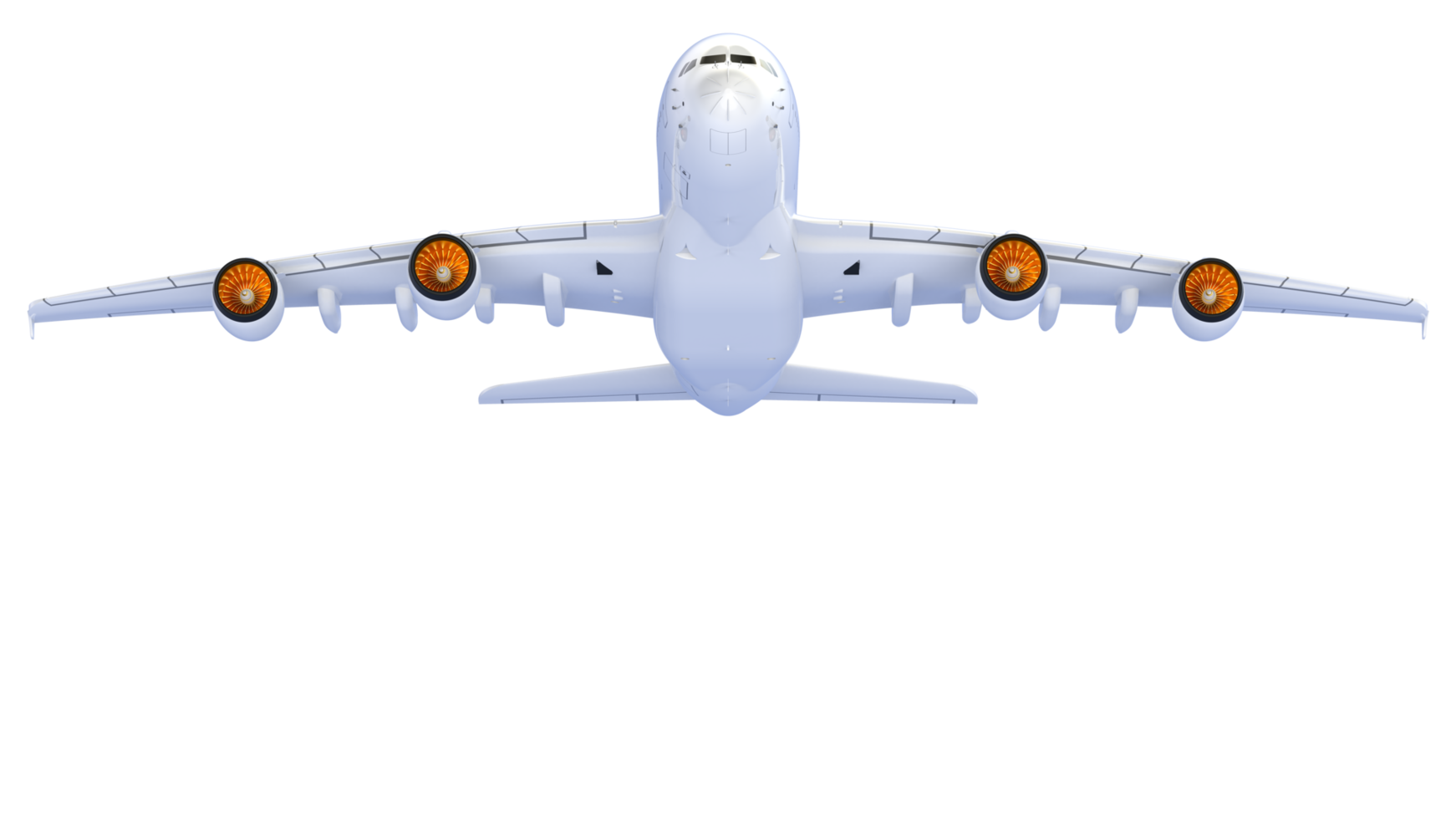 Flying airplane isolated on background. 3d rendering - illustration png