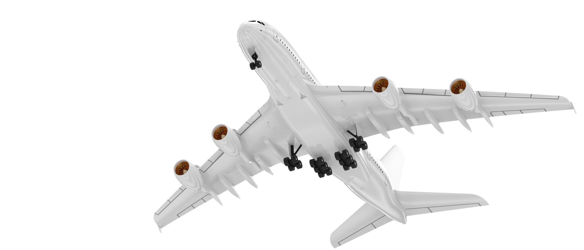 Flying airplane isolated on background. 3d rendering - illustration png