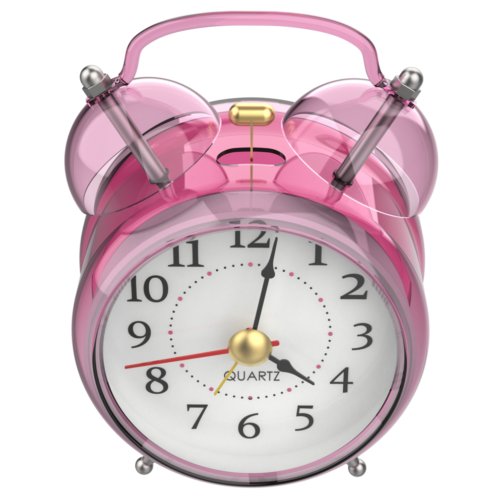 Alarm clock isolated on background. 3d rendering - illustration png