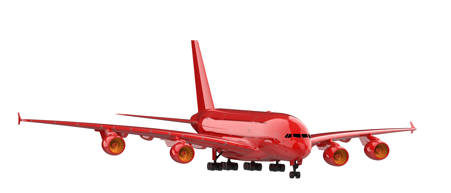 Flying airplane isolated on background. 3d rendering - illustration png