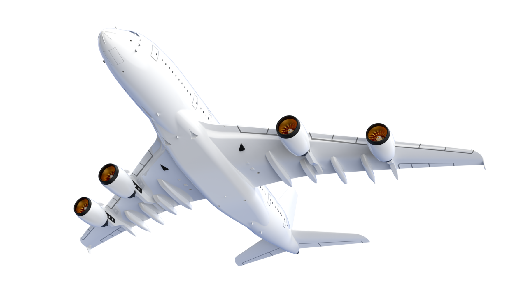 Flying airplane isolated on background. 3d rendering - illustration png