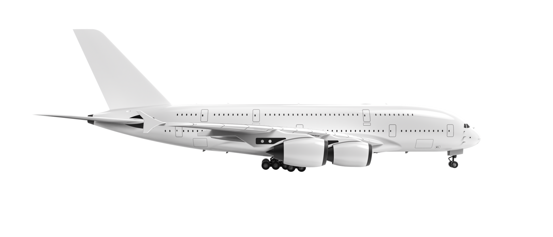 Flying airplane isolated on background. 3d rendering - illustration png