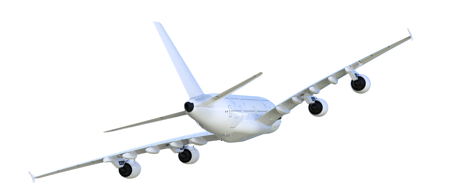 Flying airplane isolated on background. 3d rendering - illustration png
