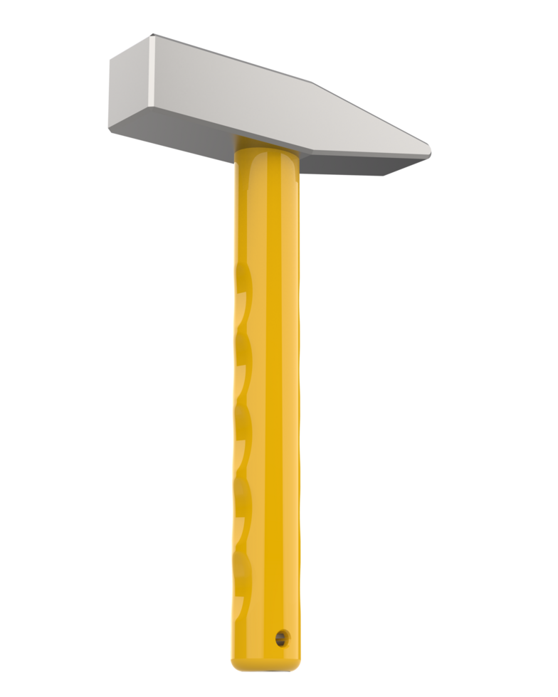 Hammer isolated on background. 3d rendering - illustration png