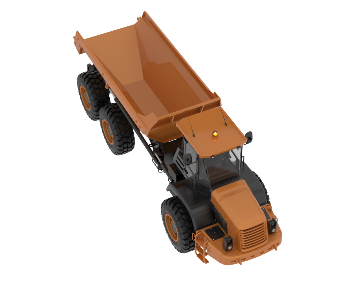 Articulated dump truck isolated on background. 3d rendering - illustration png