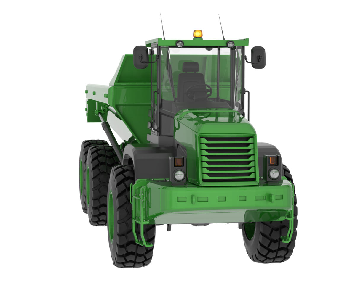 Articulated dump truck isolated on background. 3d rendering - illustration png