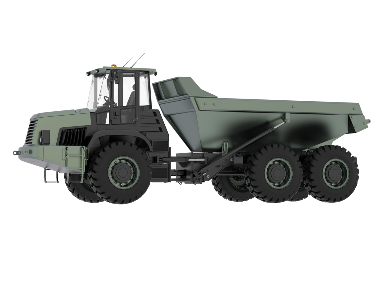 Articulated dump truck isolated on background. 3d rendering - illustration png