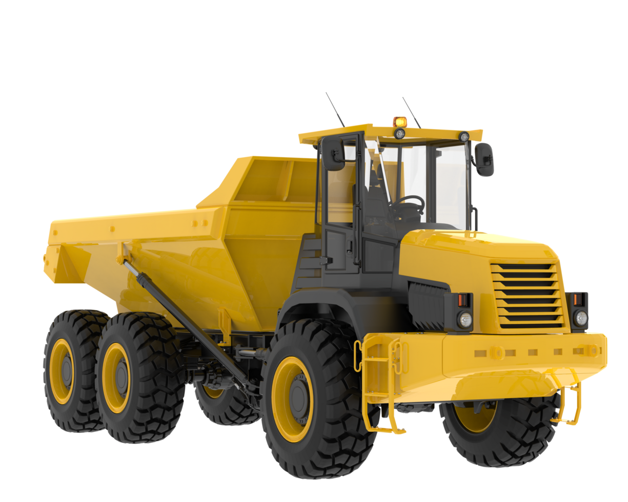 Articulated dump truck isolated on background. 3d rendering - illustration png